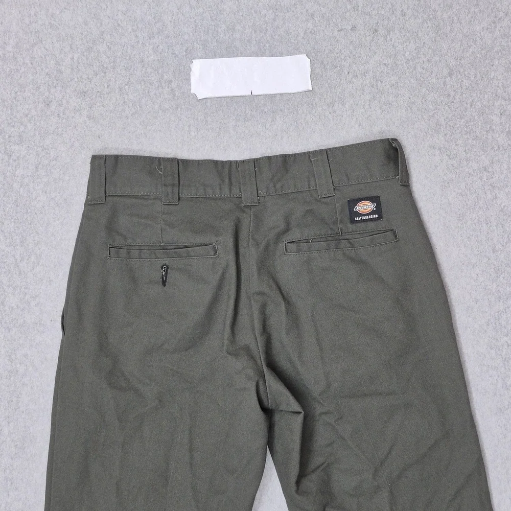 Dickies Men Pants 28 Green Chino Twill FLEX Skateboarding Pants Zipper Slim 29